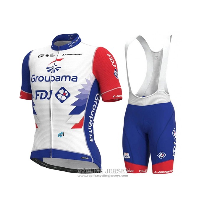 2021 Cycling Jersey Groupama-FDJ Red Blue White Short Sleeve And Bib Short (2)
